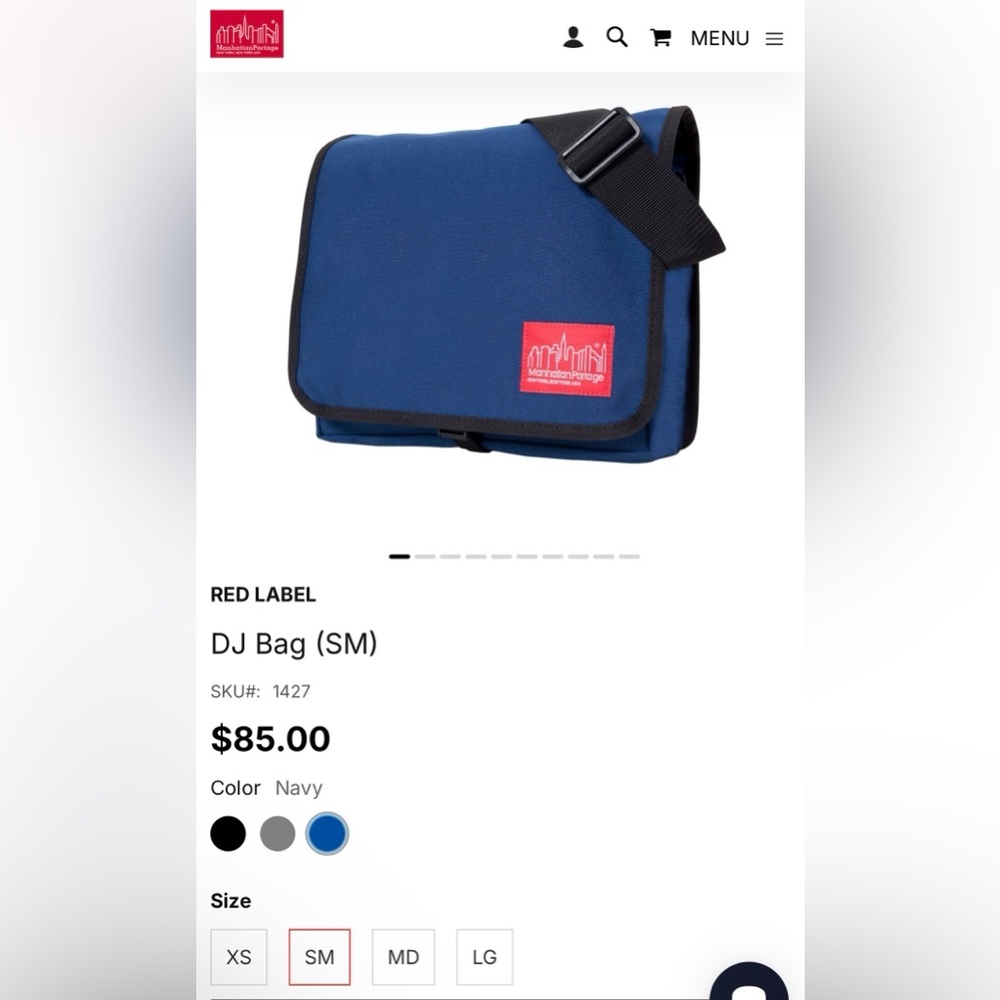 Red Label Manhattan Portage Small DJ Bag Y2K reissue - Blue